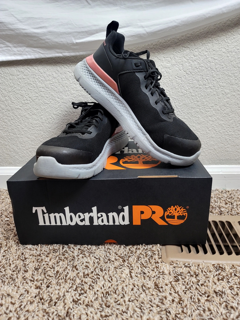 Timberland PRO Women's Black Sneakers with Pink Accent